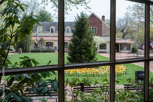 Peddler's Village Spring Landscape Seen Through a Window