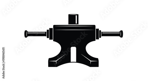 A stark black silhouette depicts a vintage anvil a blacksmith s essential tool centrally positioned