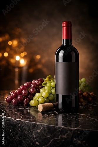 Premium red wine bottle mockup display