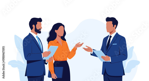 Group of business people having a professional meeting and discussion in the office.