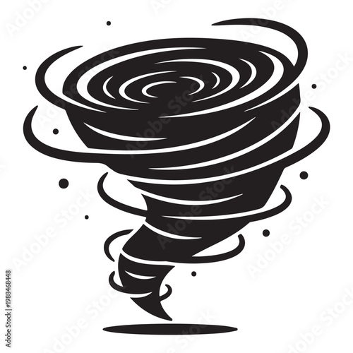 Tornado twister cyclone storm vector illustration icon for weather disaster and climate change concepts
