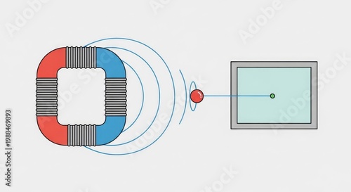 Magnetic field lines around horseshoe magnet.