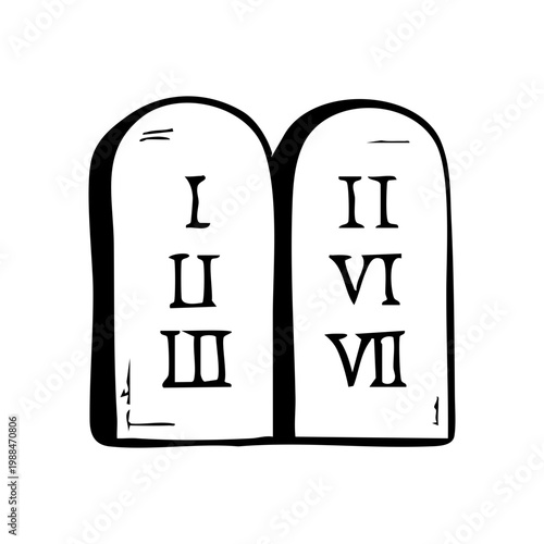 Ten Commandments Stone Tablets Illustration