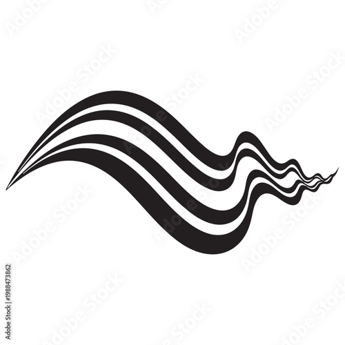 Minimalist wavy lines vector illustration representing fluid movement and energy flow for graphic design