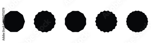 Starburst set badges isolated on white background. Design elements.  Brutalism shapes star and flower shape, basic form, trendy modern graphic element Big vector set of brutalist geometric shapes.
