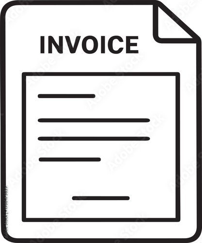 Minimalist Black Invoice Document Icon Illustration