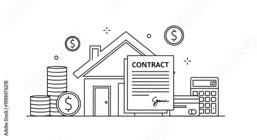 Real Estate Contract and Financial Planning for Home Ownership.