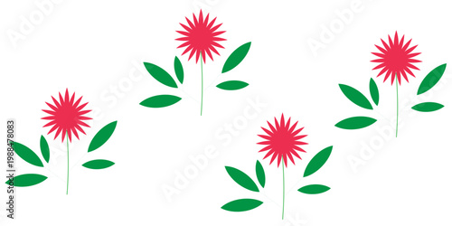 A collection of stylized red rose icons and emblems shown in various designs on a clean white background. The graphic illustrations include full blooms, a rose on a shield, and buds.