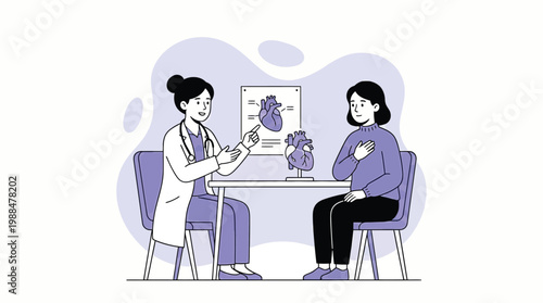 Cardiologist Specialist Explaining Heart Anatomy and Cardiovascular He