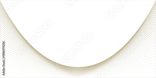 Luxury abstract gold wavy line pattern (guilloche curves) with copy space. Elegant golden color smooth gradient on white background. Premium vector striped texture for banner, business backdrop.