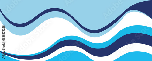 Gelombang laut abstrak berlapis ilustrasi latar belakang vektor dan ilustrasi vektor pantai laut. desain modernPrint