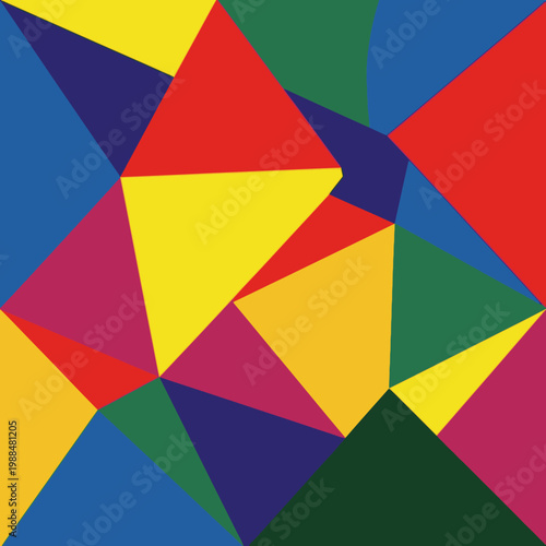 Colorful Geometric Triangle Mosaic Pattern.