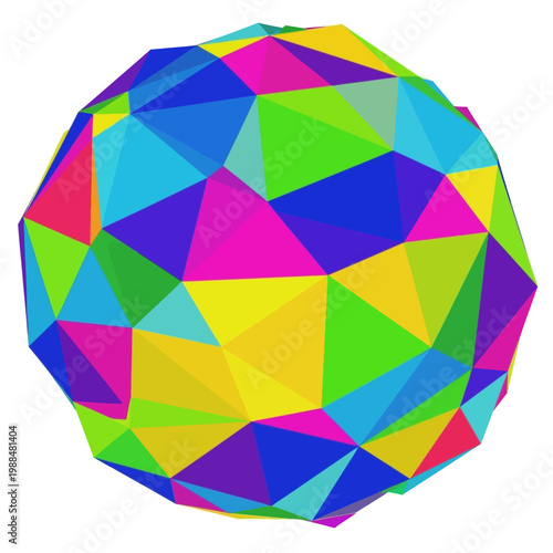Colorful Polyhedron Geometric Shape Object.