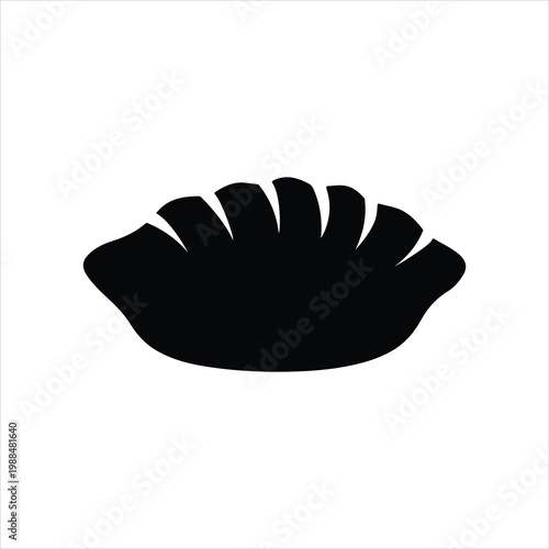 Khinkali Silhouette Vector, Georgian Dumpling Icon, Minimalist Food Logo.