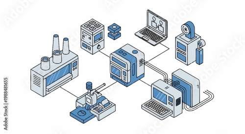 Industrial automation and manufacturing process.