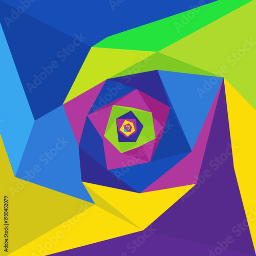 Vibrant colorful geometric shape design.