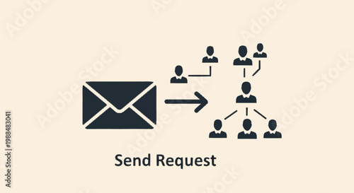 Flat design of request email sending.