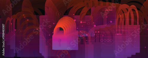 cyber security technology design web concept for business and internet project.