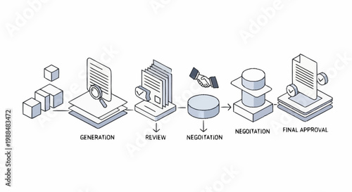 Business process workflow stages infographic.