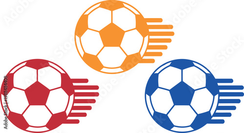 Soccer championship 2026 vibrant soccer balls with dynamic streaks sports illustration