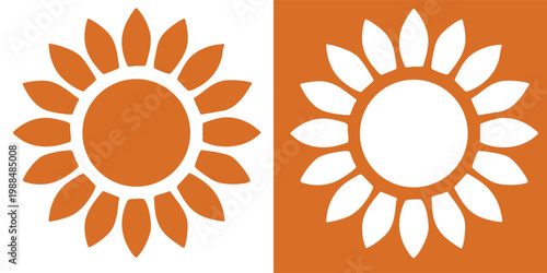 Professional flat design sunflower logo for ecological and natural branding