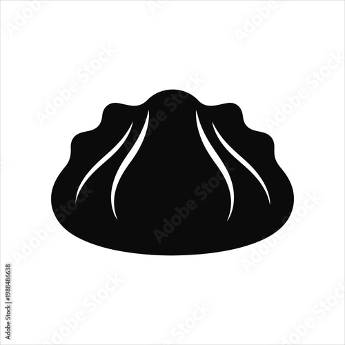Khinkali Silhouette Vector, Georgian Dumpling Icon, Minimalist Food Logo.