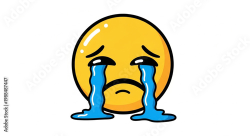 Sad Emoji Crying Tears of Sadness Emotion.