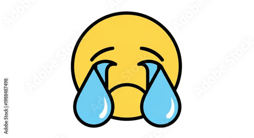 Sad Emoji Crying Tears of Sadness.