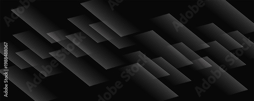  black geometric abstract background overlap layer on dark space with diagonal lines decoration. Modern graphic design element striped style for banner,