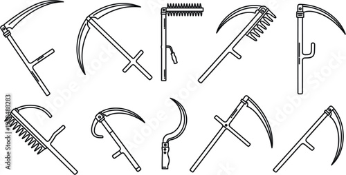 City navigation and GPS map icon set with location pin and directional arrow line symbols