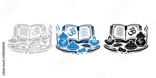 Spiritual Ritual and Meditation Icon Set – Sacred Symbols and Energy Vector Collection