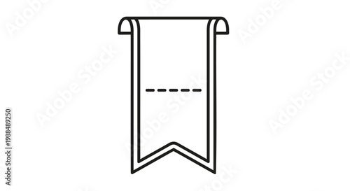 Ribbon, banner, label, icon, template, black, outline, vector