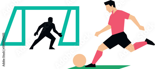 Dynamic football action illustrating a global football event with a striker
