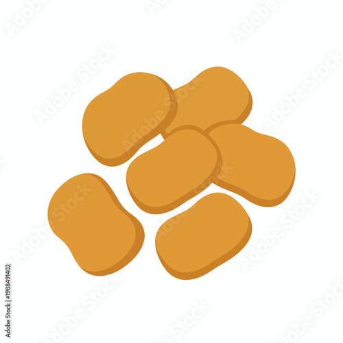 Group of tasty golden chicken nuggets