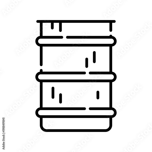 Metal Barrel Icon Professional UI Symbol for Industrial Oil Drum