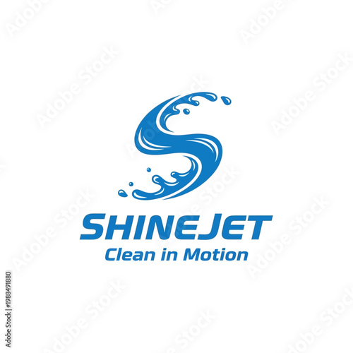 Shinejet cleaning company logo design.