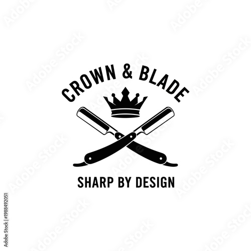 Crown Blade Logo Design Elements.
