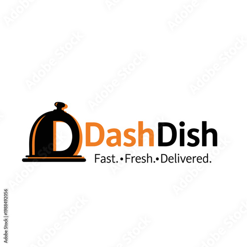 Dash Dish Food Delivery Service Logo.