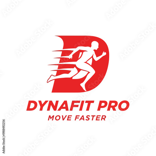 Professional runner in motion logo.