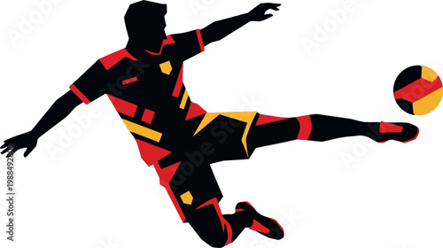 Dynamic football player in action a global football event illustration