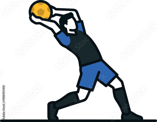 Dynamic goalkeeper illustration a global football event moment captured