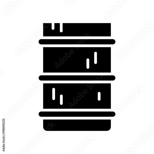 Metal Barrel Icon Professional UI Symbol for Industrial Oil Drum