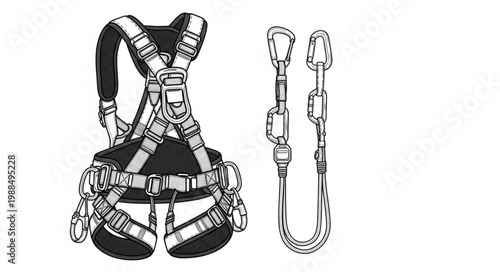 Safety Harness and Lanyard for Fall Protection.