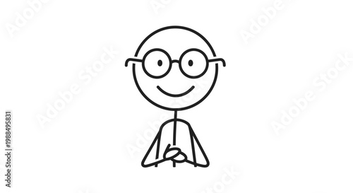 A simple stick figure meditating peacefully.