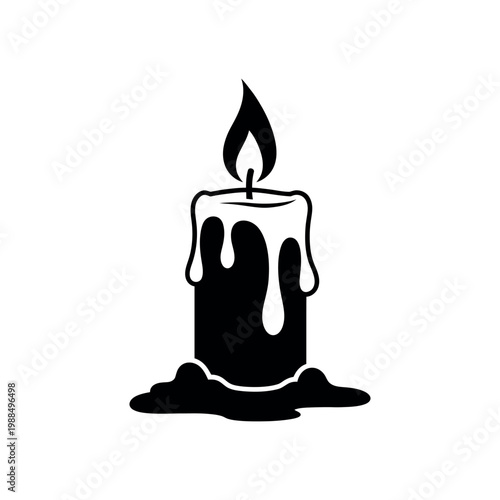 Black silhouette of a burning candle.