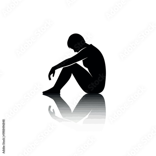 Sad person sitting alone depressed 1.