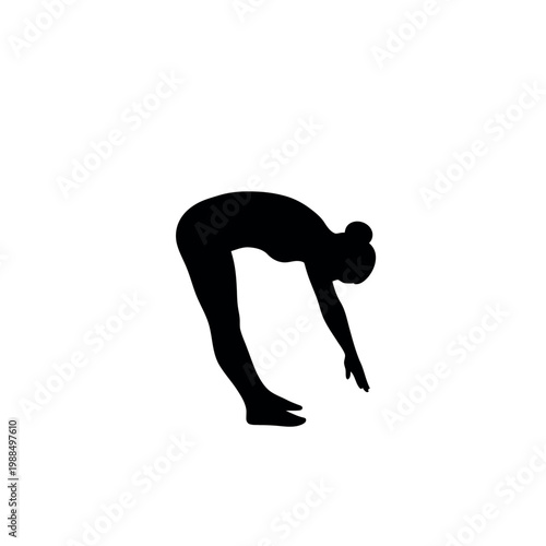 Woman in Yoga Downward Dog Position.