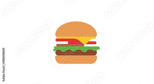 A colorful illustration of a hamburger.