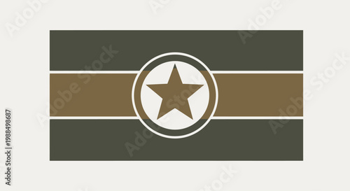 Armed Forces Day Event Emblem with Star Symbol