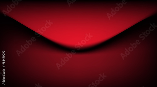 Red studio background. Abstract limbo podium studio room. Dark red gradient wall floor and spotlight scene. Showcase, promotion display. Vector stage mockup illustration